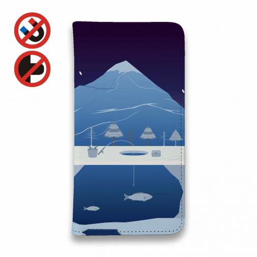 【手帳型ベルトなし】【Stick Case】クリスマス前の魚釣り
