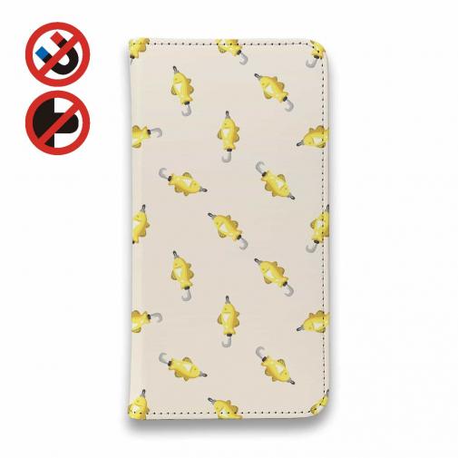 【手帳型ベルトなし】【Stick Case】ルアーのシームレスパターン イエロー