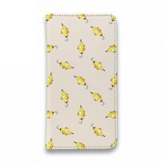 【手帳型ベルトなし】【Stick Case】ルアーのシームレスパターン　イエロー