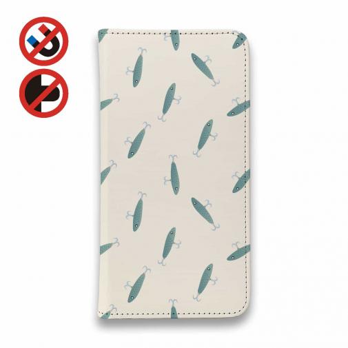 【手帳型ベルトなし】【Stick Case】ルアーのシームレスパターン ミノー