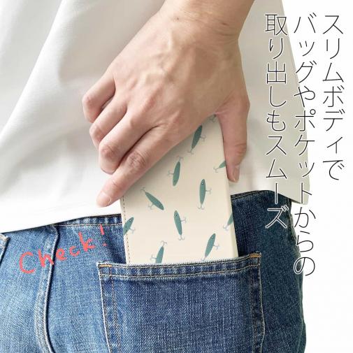 【手帳型ベルトなし】【Stick Case】ルアーのシームレスパターン　ミノー