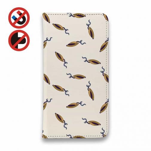 【手帳型ベルトなし】【Stick Case】ルアーのシームレスパターン ゴールド