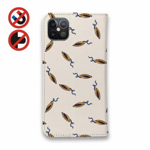 【手帳型ベルトなし】【Stick Case】ルアーのシームレスパターン　ゴールド