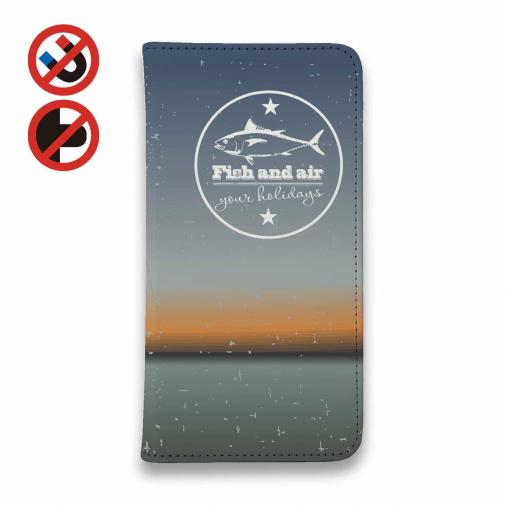 【手帳型ベルトなし】【Stick Case】Fish and air 夕暮れ