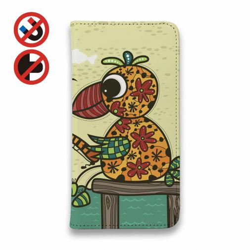 【手帳型ベルトなし】【Stick Case】オウムの釣り