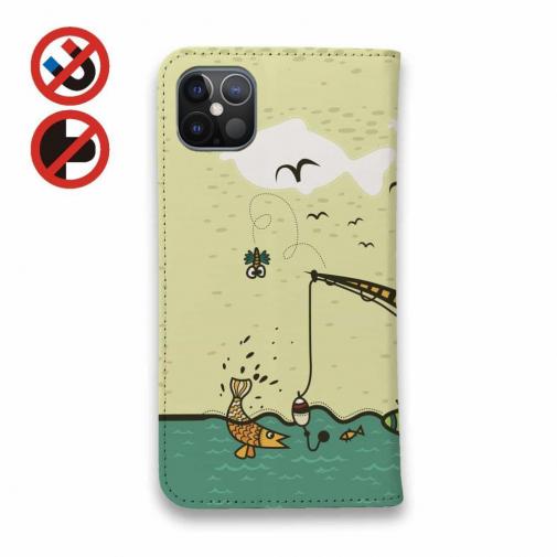 【手帳型ベルトなし】【Stick Case】オウムの釣り