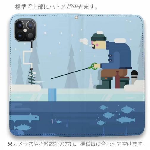 【手帳型ベルトなし】【Stick Case】真冬の釣り人