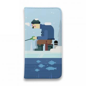 【手帳型ベルトなし】【Stick Case】真冬の釣り人