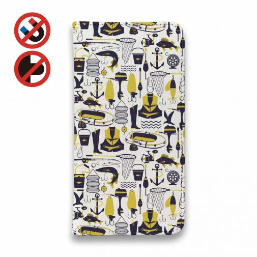 【手帳型ベルトなし】【Stick Case】釣具のシームレスパターン