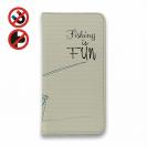 【手帳型ベルトなし】【Stick Case】レトロな可愛い男の子と釣り