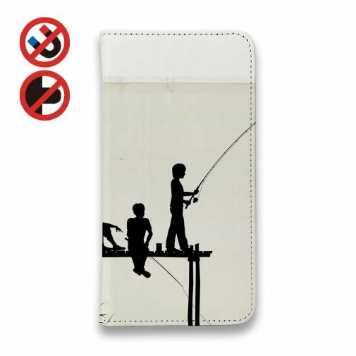 【手帳型ベルトなし】【Stick Case】男の子たちのシルエット