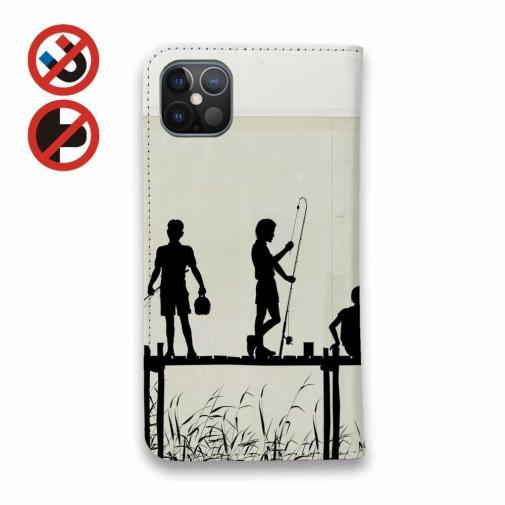 【手帳型ベルトなし】【Stick Case】男の子たちのシルエット