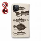 【手帳型ベルトなし】【Stick Case】ビンテージな魚図鑑　レモン
