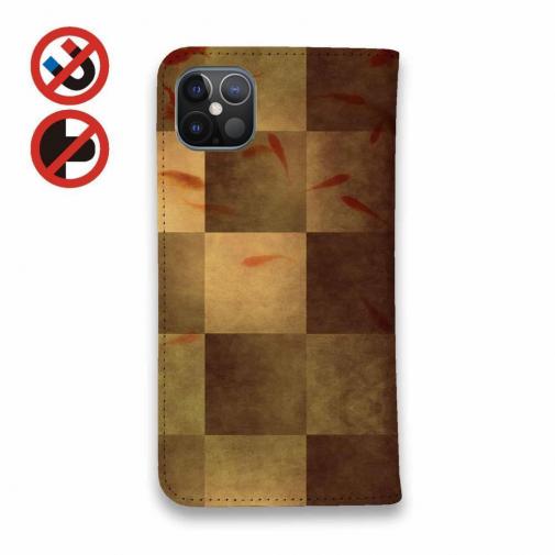 【手帳型ベルトなし】【Stick Case】金魚と屏風柄