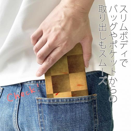 【手帳型ベルトなし】【Stick Case】金魚と屏風柄