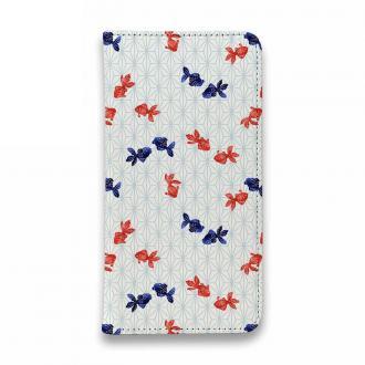【手帳型ベルトなし】【Stick Case】泳ぐ金魚