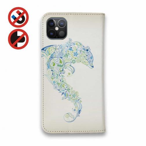 【手帳型ベルトなし】【Stick Case】レトロでトロピカルなイルカ