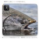 【手帳型ベルトなし】【Stick Case】アラスカのキングサーモン
