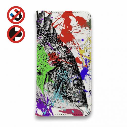 【手帳型ベルトなし】【Stick Case】クロダイ(チヌ)　ペンキペイント