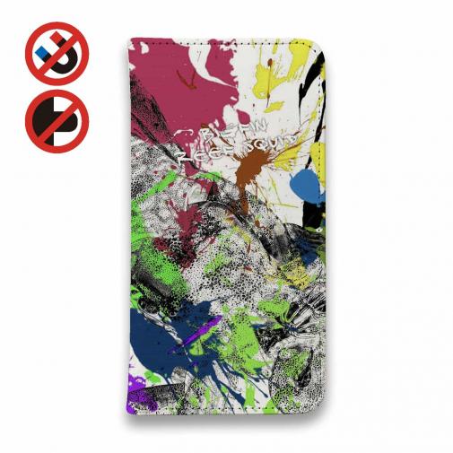 【手帳型ベルトなし】【Stick Case】アオリイカ　ペンキペイント