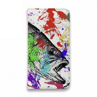 【手帳型ベルトなし】【Stick Case】ブラックバス　ペンキペイント