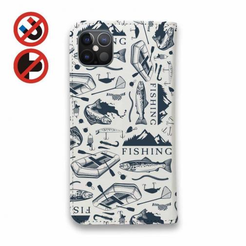 【手帳型ベルトなし】【Stick Case】トラウトのシームレスパターン