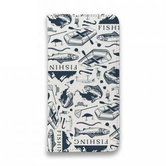 【手帳型ベルトなし】【Stick Case】トラウトのシームレスパターン