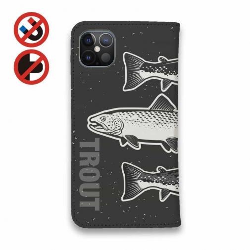 【手帳型ベルトなし】【Stick Case】シンプルなトラウト三兄弟