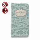 【手帳型ベルトなし】【Stick Case】ビンテージ・フィッシュ　シームレスパターン