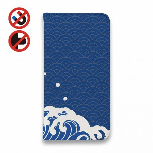 【手帳型ベルトなし】【Stick Case】浮世絵風 波のイラスト
