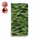 【手帳型ベルトなし】【Stick Case】ブラックバス　迷彩大柄　フォレストグリーン