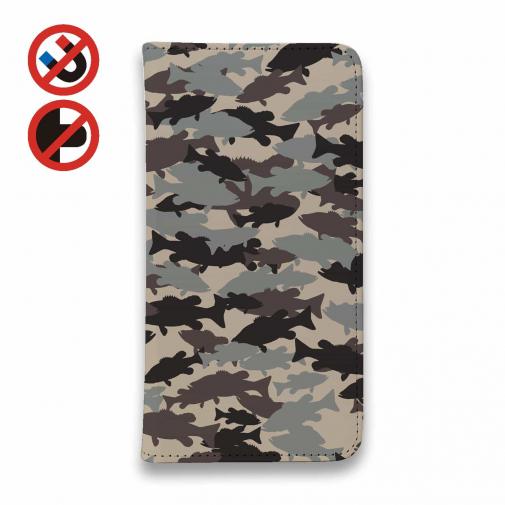 【手帳型ベルトなし】【Stick Case】ブラックバス　迷彩大柄　アーミーカラー　パート2