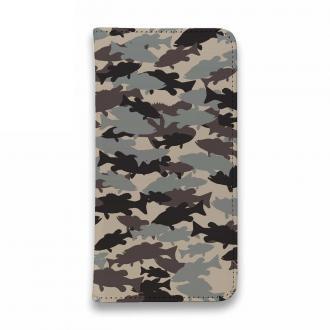 【手帳型ベルトなし】【Stick Case】ブラックバス　迷彩大柄　アーミーカラー　パート2