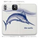 【手帳型ベルトなし】【Stick Case】躍動するカジキ