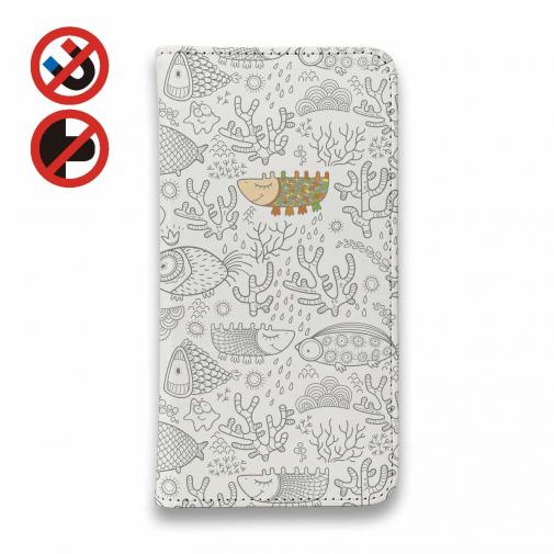 【手帳型ベルトなし】【Stick Case】カワキモな魚たち