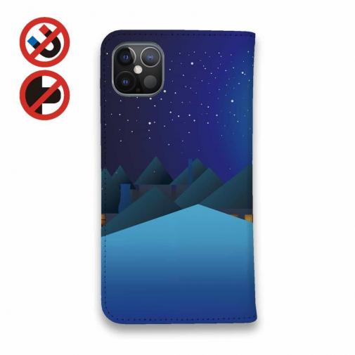 【手帳型ベルトなし】【Stick Case】月と猫(ネコ)　スマホケース