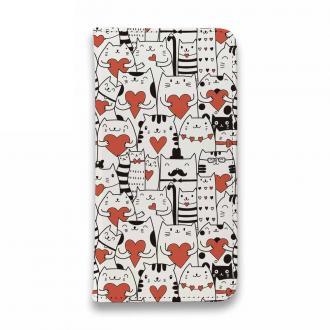 【手帳型ベルトなし】【Stick Case】ハート猫