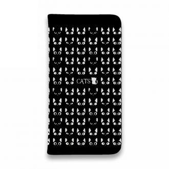 【手帳型ベルトなし】【Stick Case】黒猫たちのスマホケース