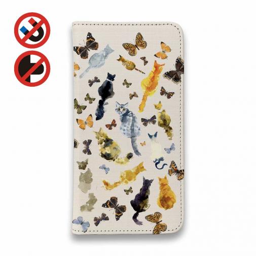 【手帳型ベルトなし】【Stick Case】猫の背中