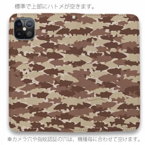 【手帳型ベルトなし】【Stick Case】HEDGEHOG STUDIO　迷彩柄　ブラックバス　チョコチップ