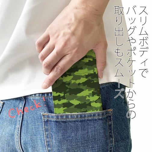 【手帳型ベルトなし】【Stick Case】HEDGEHOG STUDIO　迷彩柄　ブラックバス　リリーパッド
