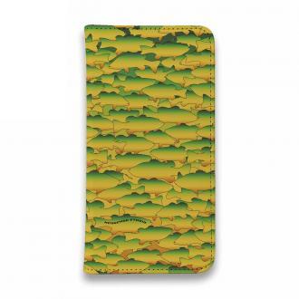 【手帳型ベルトなし】【Stick Case】HEDGEHOG STUDIO　迷彩柄　ブラックバス　ホットタイガー