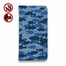 【手帳型ベルトなし】【Stick Case】HEDGEHOG STUDIO　迷彩柄　ブラックバス　スカイブルー