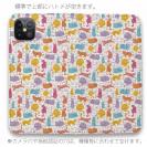 【手帳型ベルトなし】【Stick Case】毛糸と猫のシームレスパターン　パート3