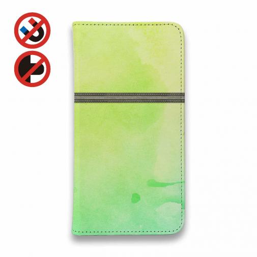 【手帳型ベルトなし】【Stick Case】水彩のグリーン