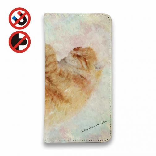 【手帳型ベルトなし】【Stick Case】眠る猫