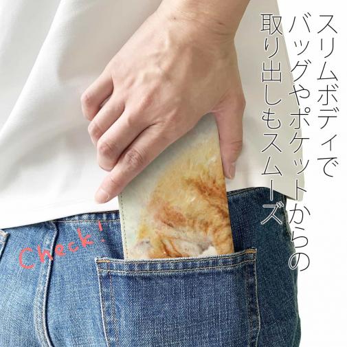 【手帳型ベルトなし】【Stick Case】眠る猫