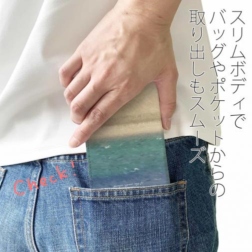 【手帳型ベルトなし】【Stick Case】南の島の青い海と猫