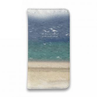 【手帳型ベルトなし】【Stick Case】南の島の青い海と猫