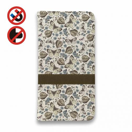 【手帳型ベルトなし】【Stick Case】ビンテージなバタフライ(蝶)